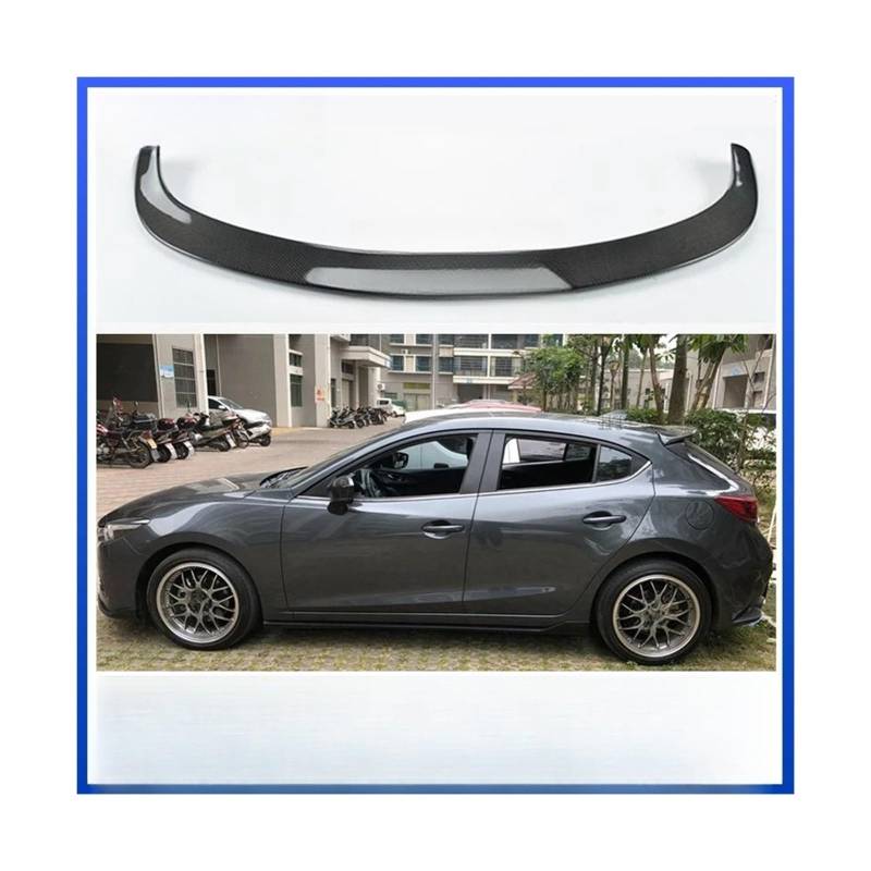 Kompatibel for Mazda 3 Fließheck Real Carbon Fiber AUTO Spoiler Flügel Auto Heckscheibe Hecklippe Mittelschwanzflosse Zubehör Mazda3 2014–2019(Glossy black) von DZLCGJYX