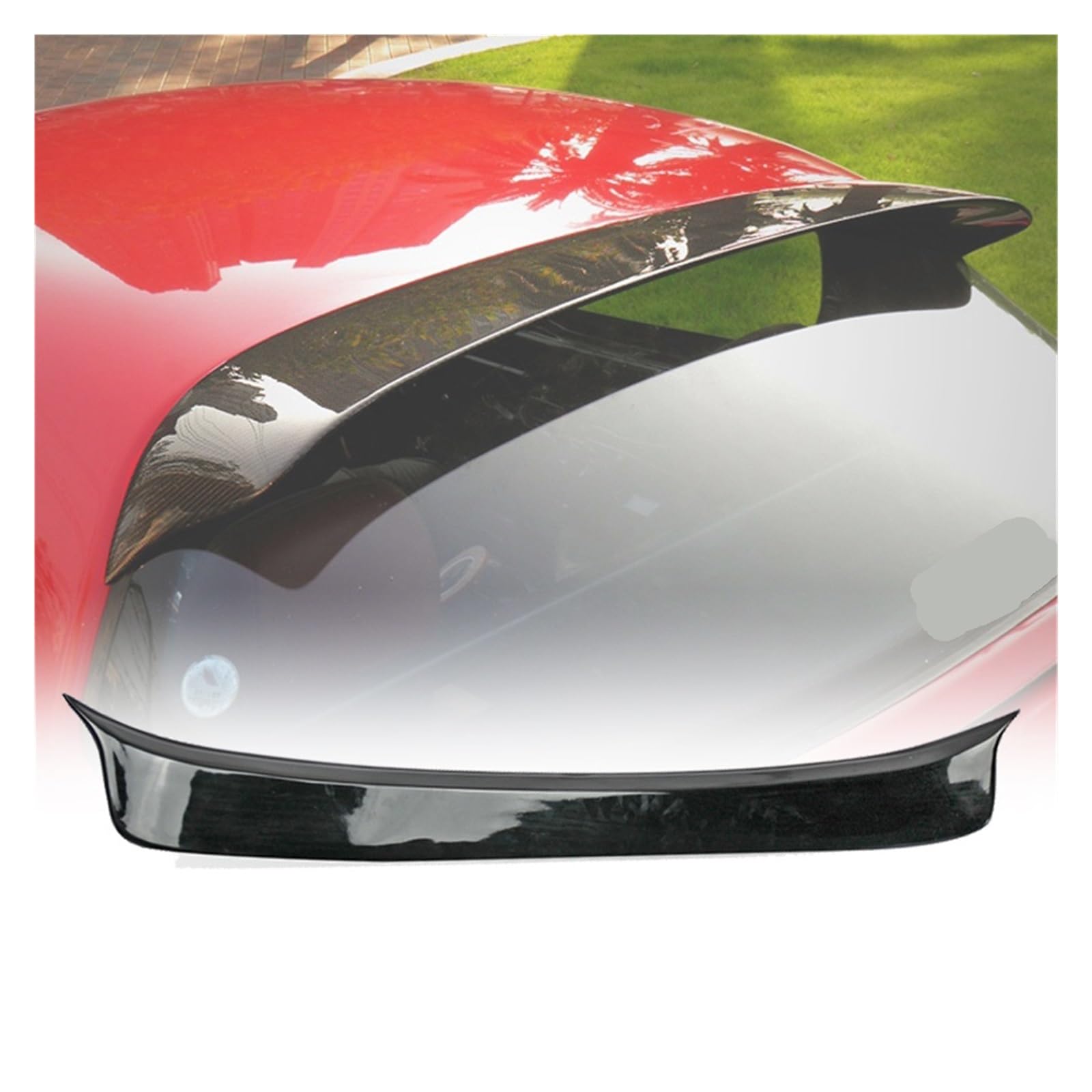 Kompatibel for Mazda MX5 NA 1989–1999 Miata FRP-Faserglas unlackiert + Kohlefaser-Autodachspoiler Heckscheibenflügel (passend for Hardtop)(Bright black) von DZLCGJYX