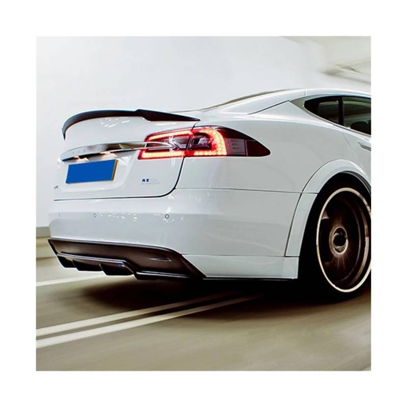 Kompatibel for Tesla Model S 2015–2017 Heckflügelspoiler, Kofferraumflügel-Spoiler, Kohlefaser-3M-Paste(Unpainted Spoiler) von DZLCGJYX