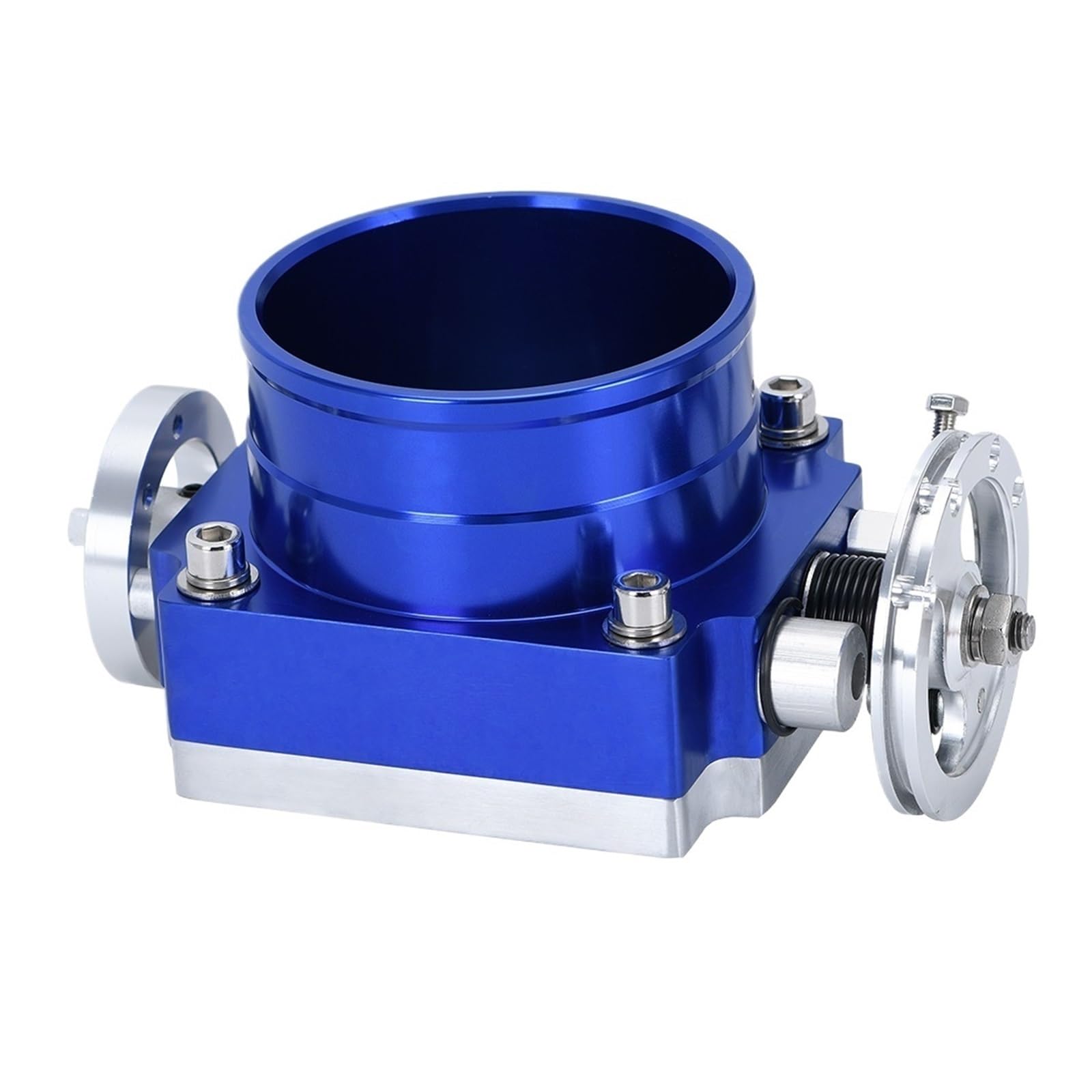 NEUES 90-MM-DROSSELKLAPPENGEHÄUSE PERFORMANCE-ANSAUGKRÜMMER BILLET-ALUMINIUM HIGH FLOW WX6990(Blue) von DZLCGJYX