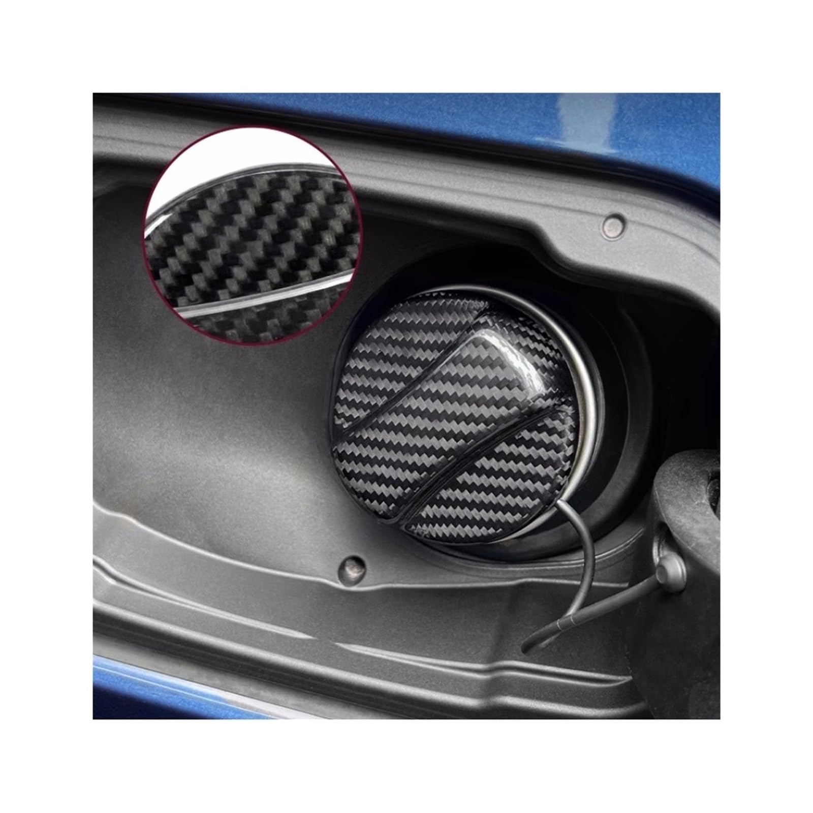 Real Carbon Fiber Gas Tankdeckel Öleinfüllstutzen Staubdichter Deckel Kompatibel for Toyota GR GAZOO RACING/Prado Yaris/Hilux Corolla Prius Avensi(No LoGo) von DZLCGJYX