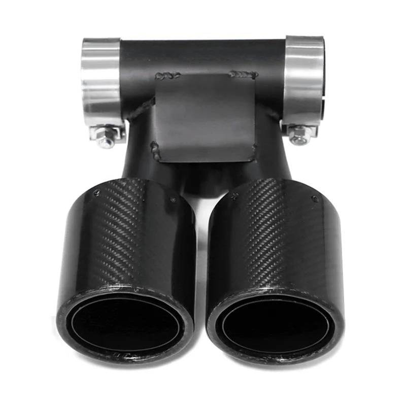 Auspuffblenden 1 PCS Carbon Fiber Dual Auspuffblende Für 718 Für Cayman Für Boxster Für 982 2016-Up Schalldämpfer Spitze Endrohr Düse Endrohrblenden(Carbon D) von DZSHONGXINSM