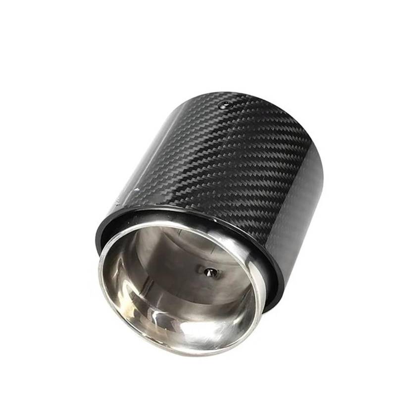 Auspuffblenden 1 STÜCKE Schalldämpferspitze Aus Schwarzem Chrom Und Kohlefaser Passend Für Mini Für Cooper Für R55 R56 R57 R58 R59 R60 R61 Auspuffspitze Endrohrblenden(Silber) von DZSHONGXINSM