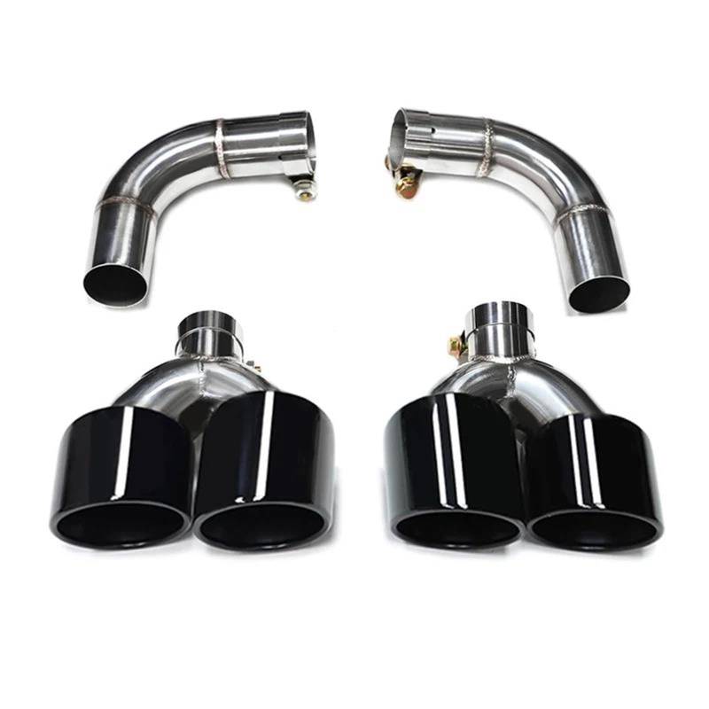 Auspuffblenden Auto-Auspuffblende Für Q5-Upgrade Für SQ5 2021 2022 2023 Quad-Carbonfaser-Schalldämpferspitze Endrohr Auspuffanlage Endrohrblenden(Schwarz) von DZSHONGXINSM