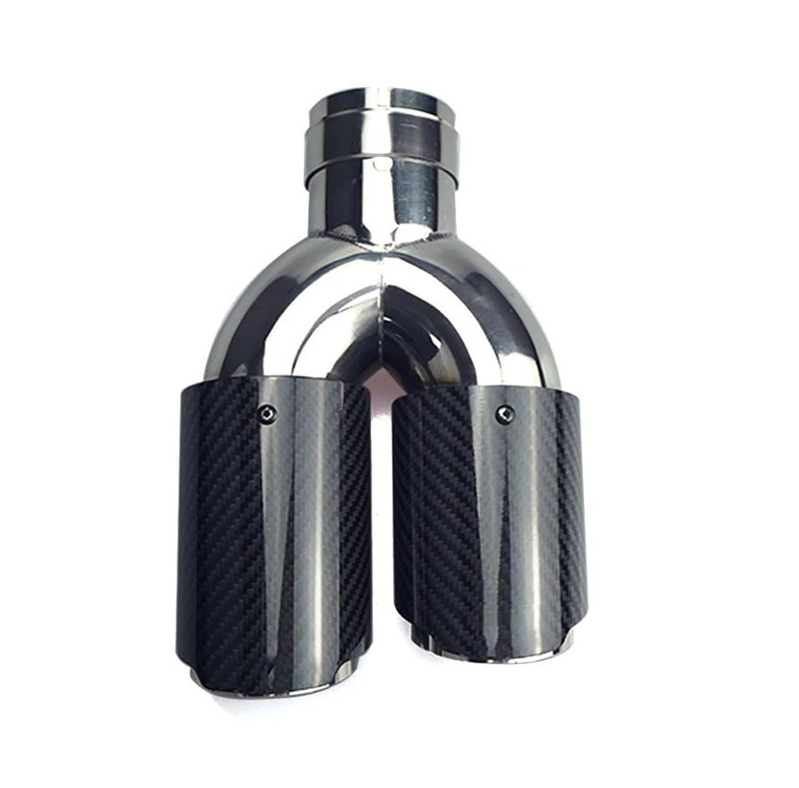 Auspuffblenden Doppelter 76mm Outlet Real Carbon Fiber Auspuffrohr Schalldämpfer Spitze Ende Schwanz Rohr Auto Auto Zubehör Endrohrblenden(Right inlet 51mm) von DZSHONGXINSM