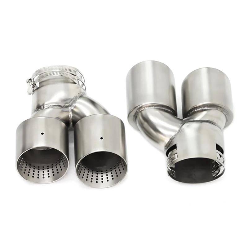 Auspuffblenden Doppelter Leistungsauspuffauslass Für G20 G21 Für M340 G23 G26 Für M440i G42 Für M240i Auspuffendrohr Schalldämpfer Auspuffsystem Düse Endrohrblenden(Silver A) von DZSHONGXINSM