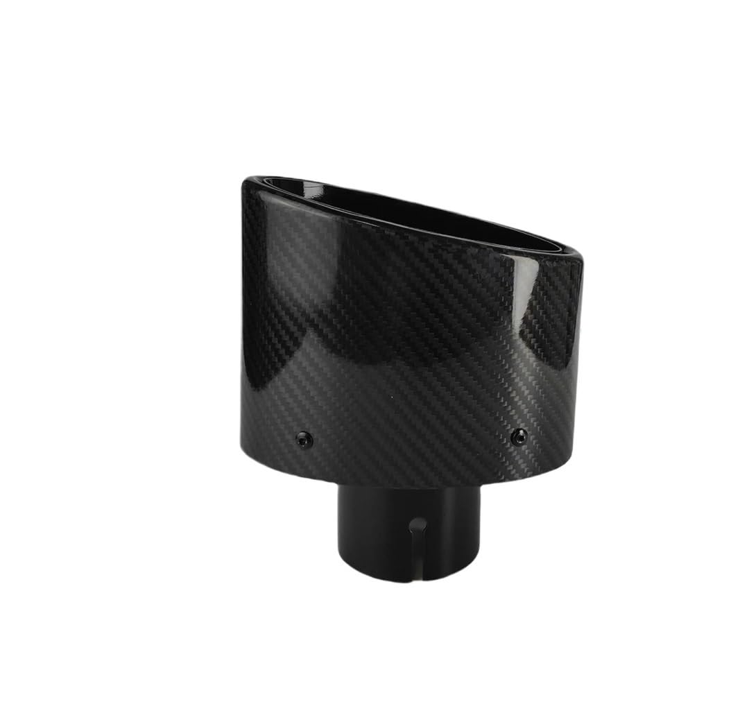 Auspuffblenden Edelstahl Silber Oval 150mm Kippen Links Rechts 1Pcs Universal Auto Glänzend Faser Schalldämpfer Spitze Auspuffrohr Düse Dekoration Endrohrblenden(Bright Black-57mm) von DZSHONGXINSM