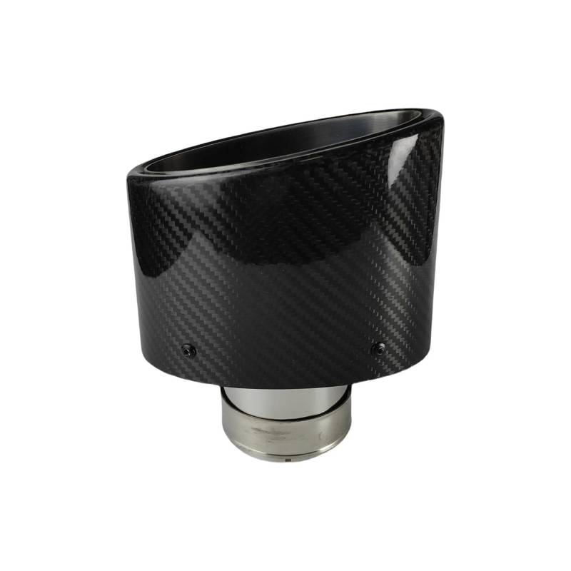 Auspuffblenden Edelstahl Silber Oval 150mm Kippen Links Rechts 1Pcs Universal Auto Glänzend Faser Schalldämpfer Spitze Auspuffrohr Düse Dekoration Endrohrblenden(Polishing-76.2mm) von DZSHONGXINSM