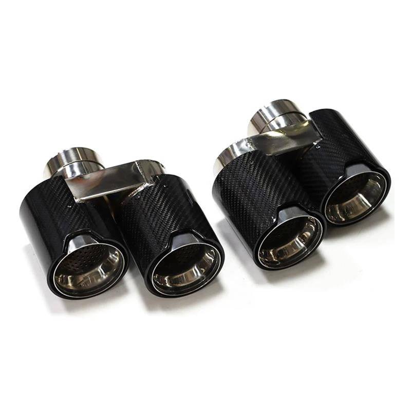 Auspuffblenden Quad-Auspuffblende Aus Kohlefaser Für G20 G21 330i 330d 320d Schalldämpfer Aus Edelstahl Mit Doppelauslass Auspuffanlage Endrohr Endrohrblenden(A Carbon 2) von DZSHONGXINSM