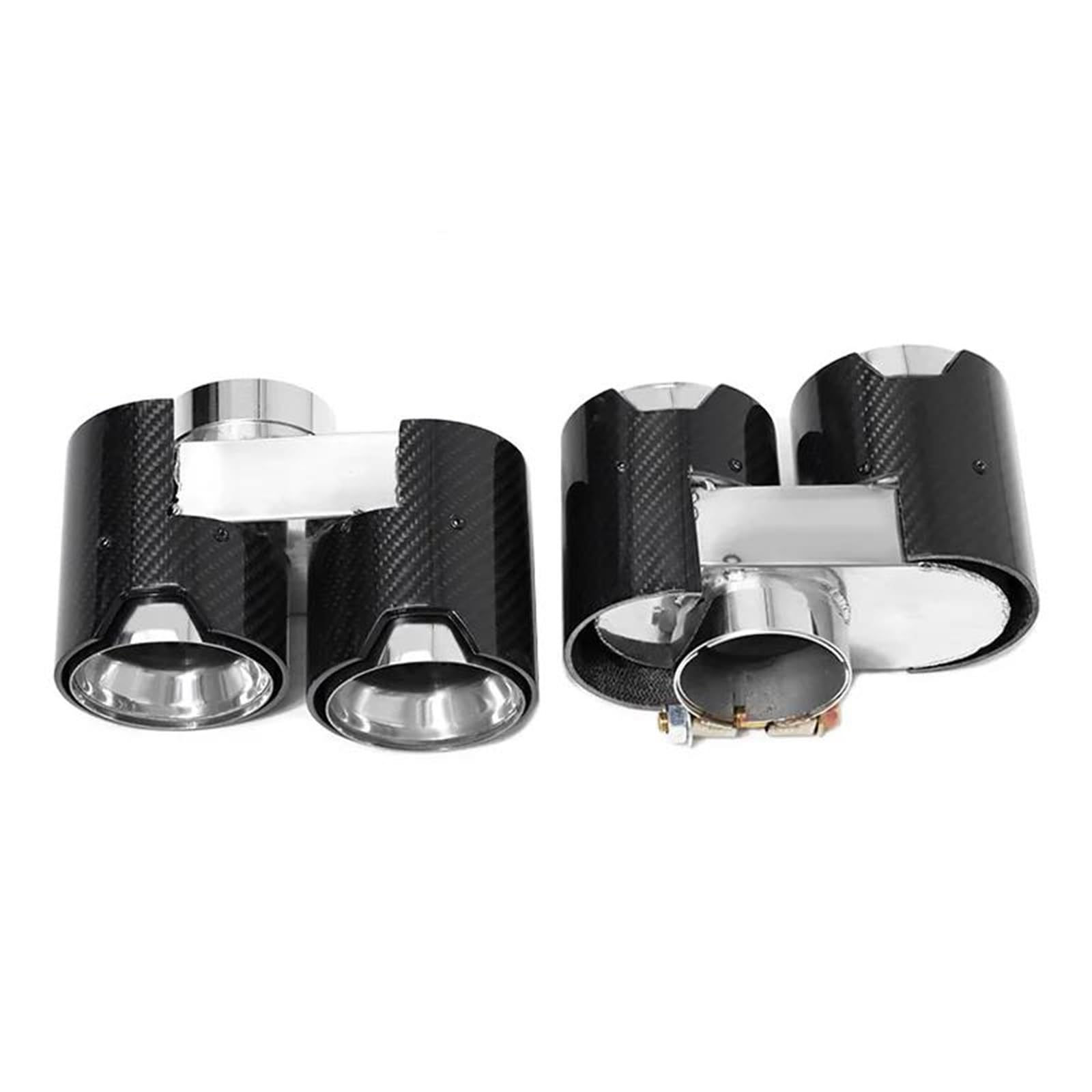 Auspuffblenden Quad-Auspuffblende Aus Kohlefaser Für G20 G21 330i 330d 320d Schalldämpfer Aus Edelstahl Mit Doppelauslass Auspuffanlage Endrohr Endrohrblenden(B Carbon 4) von DZSHONGXINSM
