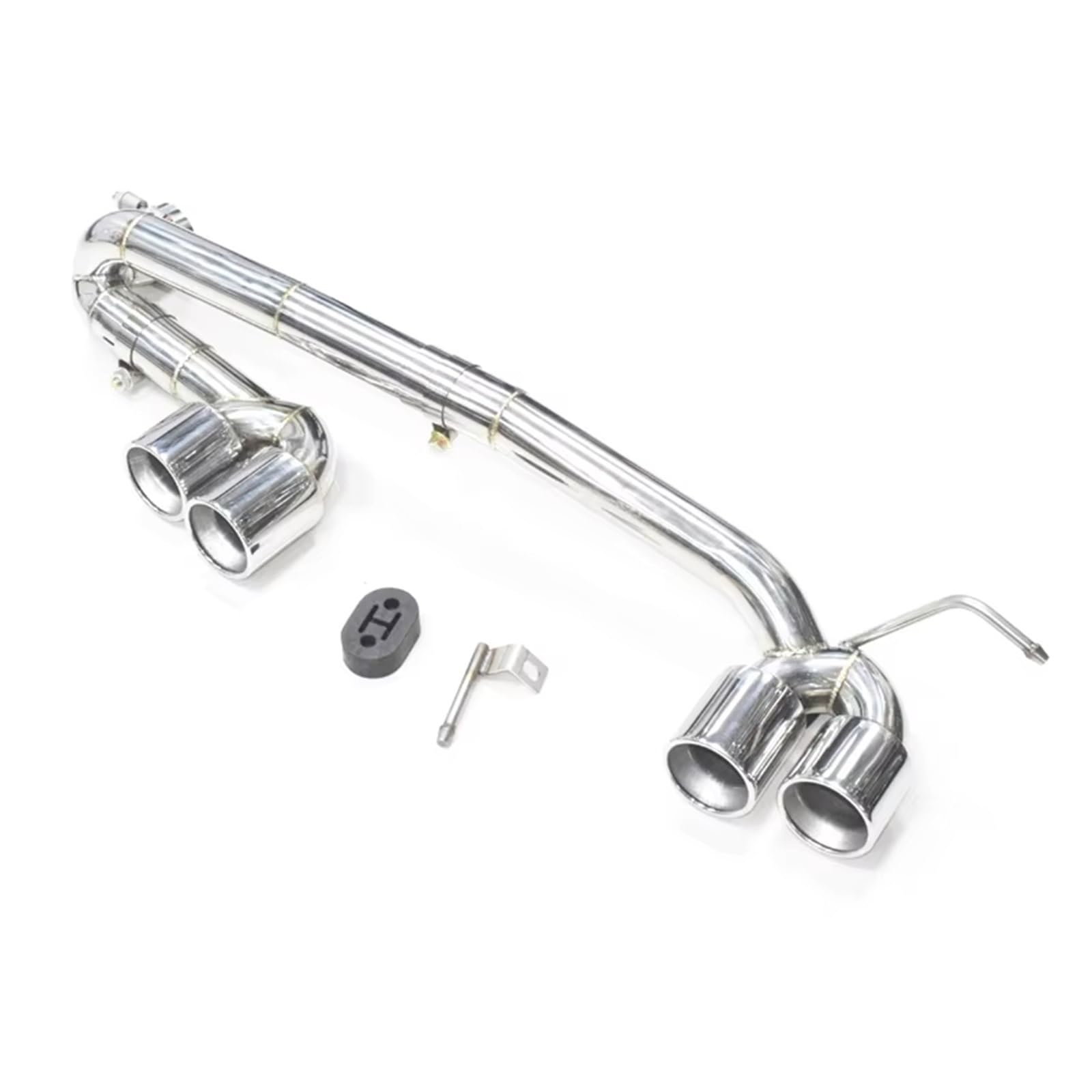 Auspuffblenden Quad Carbon Fiber Auspuffblende Edelstahl Auto Auspuffrohr Für E90 E92 320i 318i 325i Up Für M3 Stoßfänger Look Schalldämpfer Spitze Endrohrblenden(Silber) von DZSHONGXINSM