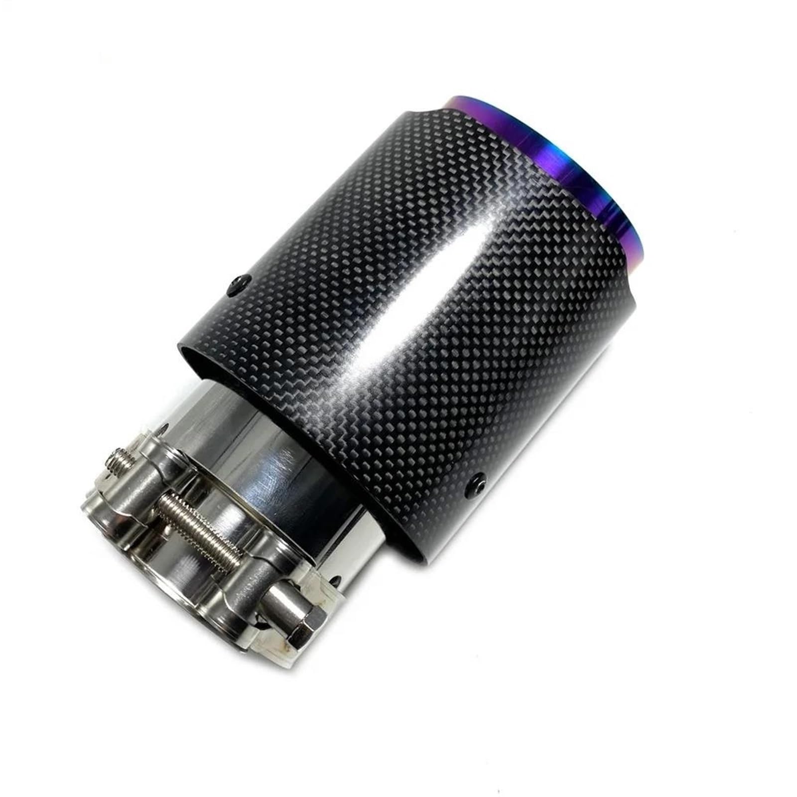 DZSLLOOI Auspuffblenden 1PC Runde Auspuffspitze Lila Rohr Glänzend Carbon Fiber Universal Schalldämpfer Rohr Auspuffrohr Endrohrblenden Blende(80MM IN-101MM Out) von DZSLLOOI