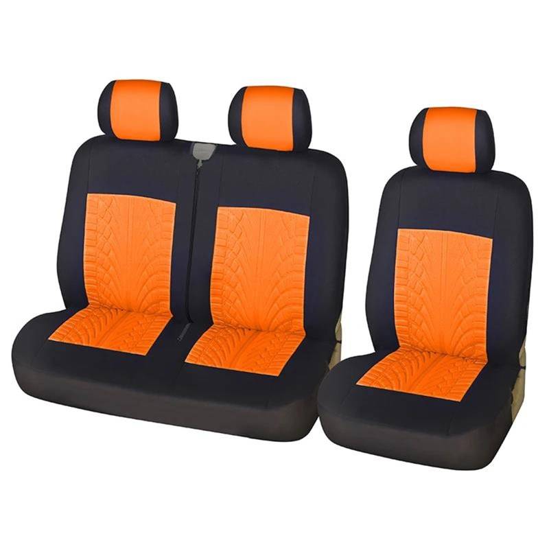 DZSLLOOI Pkw-Sitzbezug 1 + 2 Autositzbezüge Hochwertiger Polyesterfaser-Reifenbezug Für Mercedes Für Vito Für W639 Für Ford Für Transit Auto-Sitzschoner(Orange) von DZSLLOOI