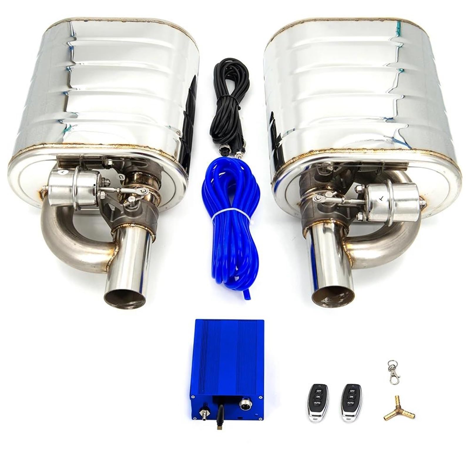 DZSNBMSHD Endrohrblenden 2/2.36/2.5/2.75/3 Zoll Auto Vakuum Auspuff Sounds Ventil Schalldämpfer Mit Doppel Fernbedienung Links Und Rechts Luftpumpe Auspuff Endrohr(51MM) von DZSNBMSHD