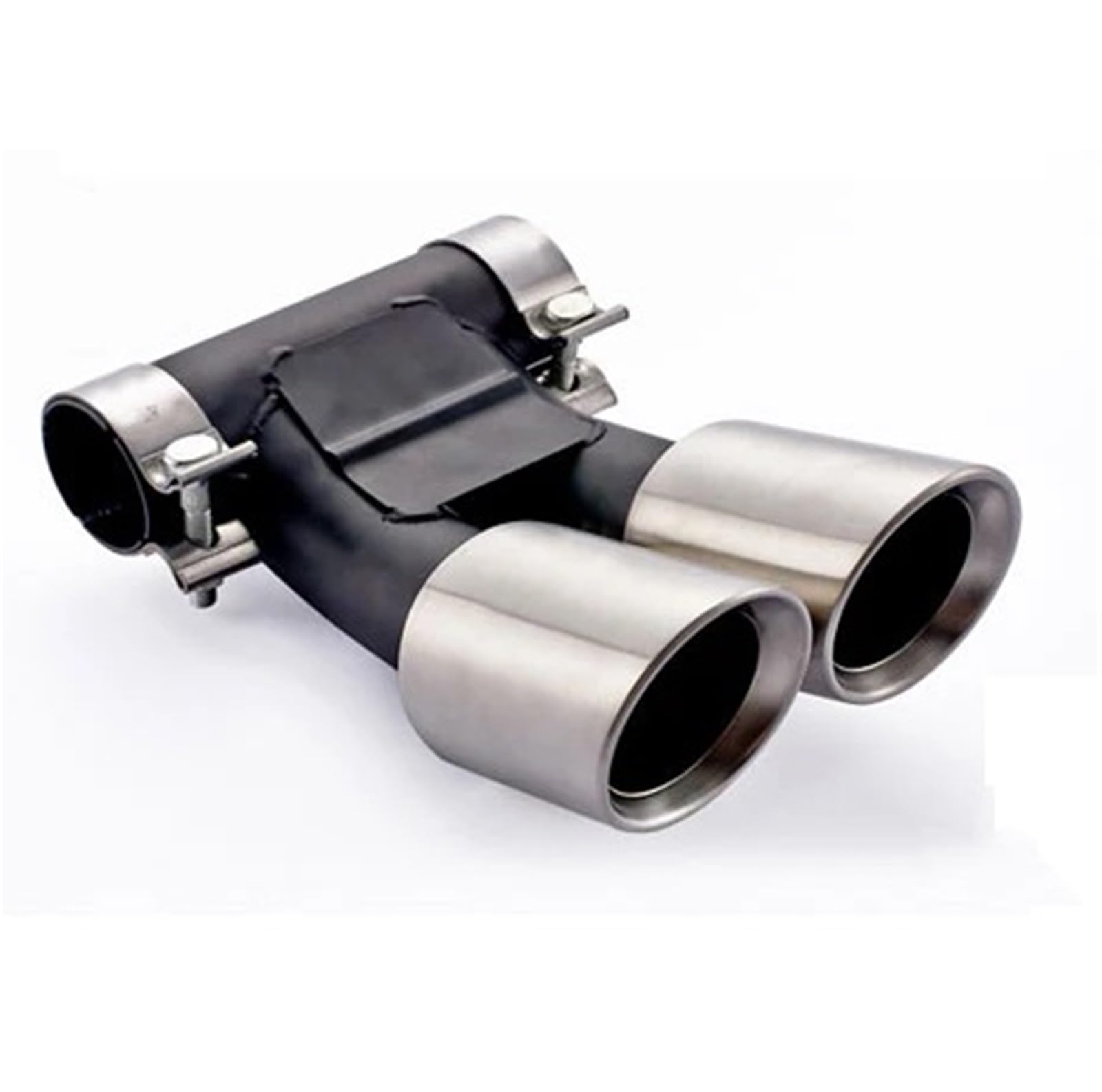 Endrohrblenden 1 PCS Doppel Auto Auspuffblende Für Cayman Für 987 Für Boxster Schalldämpfer Spitze Endrohr Auspuffanlage Düse Auspuff Endrohr(Silver A) von DZSNBMSHD