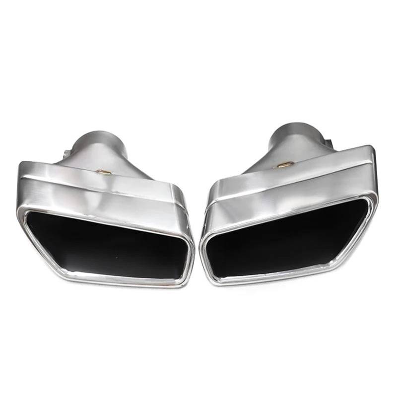 Endrohrblenden 1 Paar Auspuffblende Für G30 G31 525i 528i 530i 5er-Serie Auto-Schalldämpferblende Quadratische Endrohr-Auspuffanlage Düse Auspuff Endrohr(Silber) von DZSNBMSHD