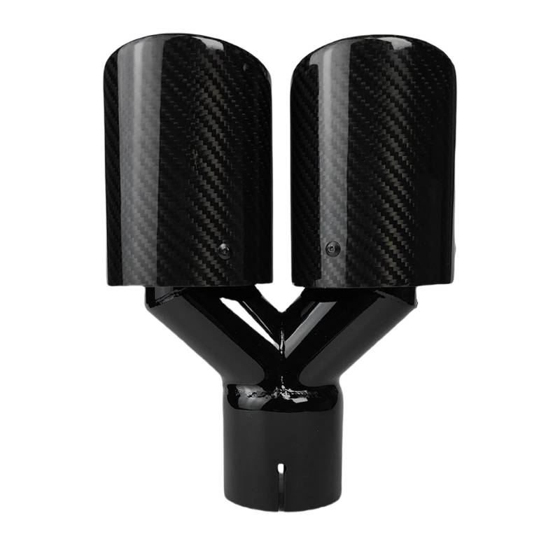 Endrohrblenden 1 STÜCKE Auto Schalldämpfer Spitze Y Form Doppel Auspuffrohr Schalldämpfer Düse Dekoration Universal Edelstahl Silber Auspuff Endrohr(76.2mm-89mm) von DZSNBMSHD