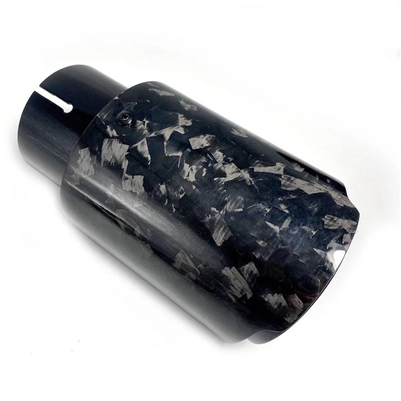 Endrohrblenden 1 Stück Auspuffblende Auspuffendrohr Endrohrblende Auto Universal Schwarz Edelstahl Glänzend Geschmiedet Kohlefaser Auspuff Endrohr(IN 67MM-OUT 101MM) von DZSNBMSHD