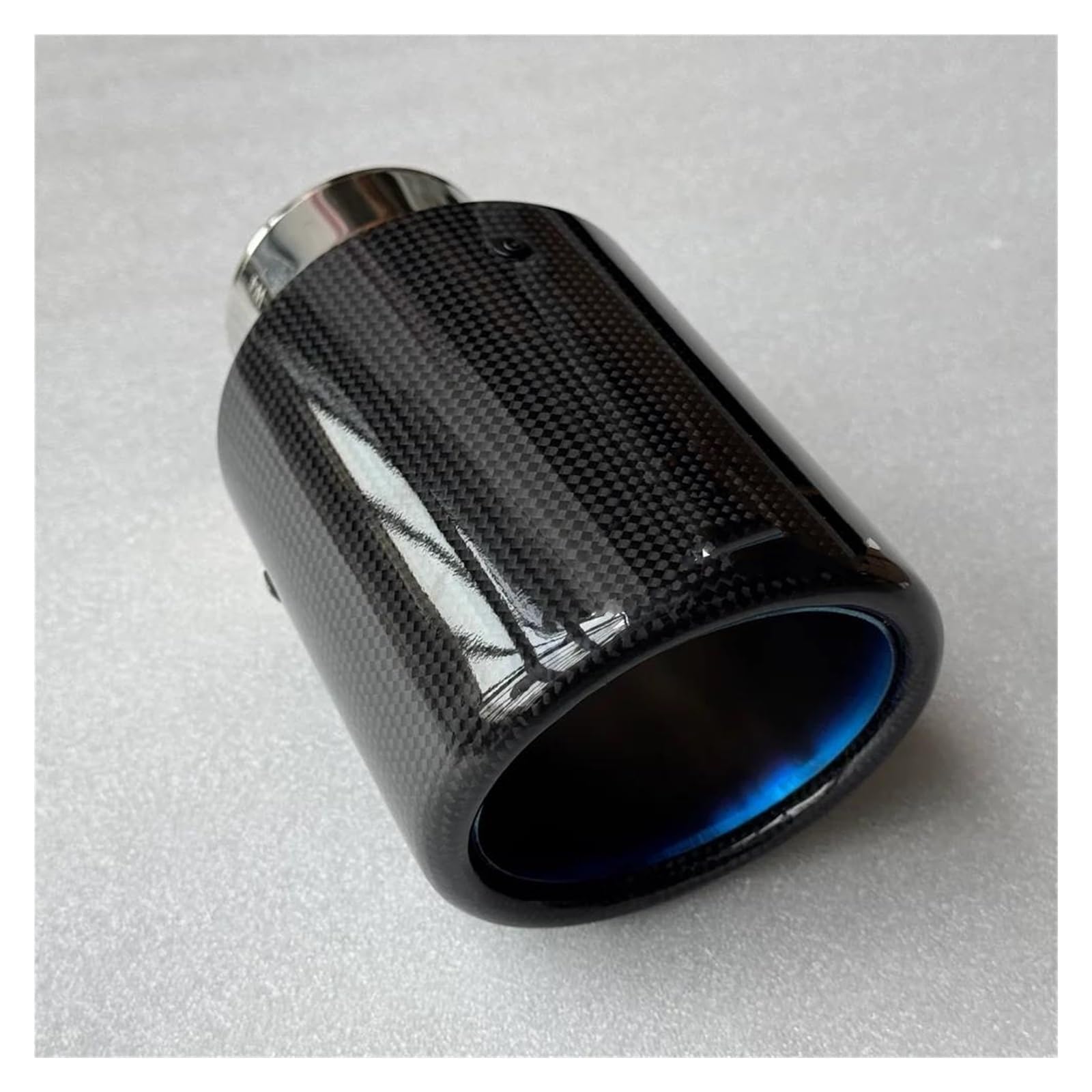 Endrohrblenden 1 Stück Einzel-Auto-Auspuffspitzen Blaue Rohrrolle Glänzende Auspuffdüsen Aus Kohlefaser Endrohr Schalldämpferspitze Für Alle Autos Auspuff Endrohr(ID 86MM-OD 101MM) von DZSNBMSHD