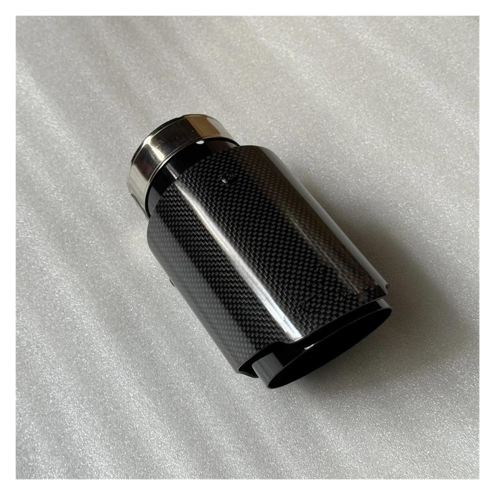 Endrohrblenden 1 Stück Einzelauto-Auspuffspitzen Schwarzes Rohr Glänzend Echt Carbon Fiber Tail End Schalldämpfer Endrohr Für Universal Auspuff Endrohr(ID 51MM-OD 114MM) von DZSNBMSHD