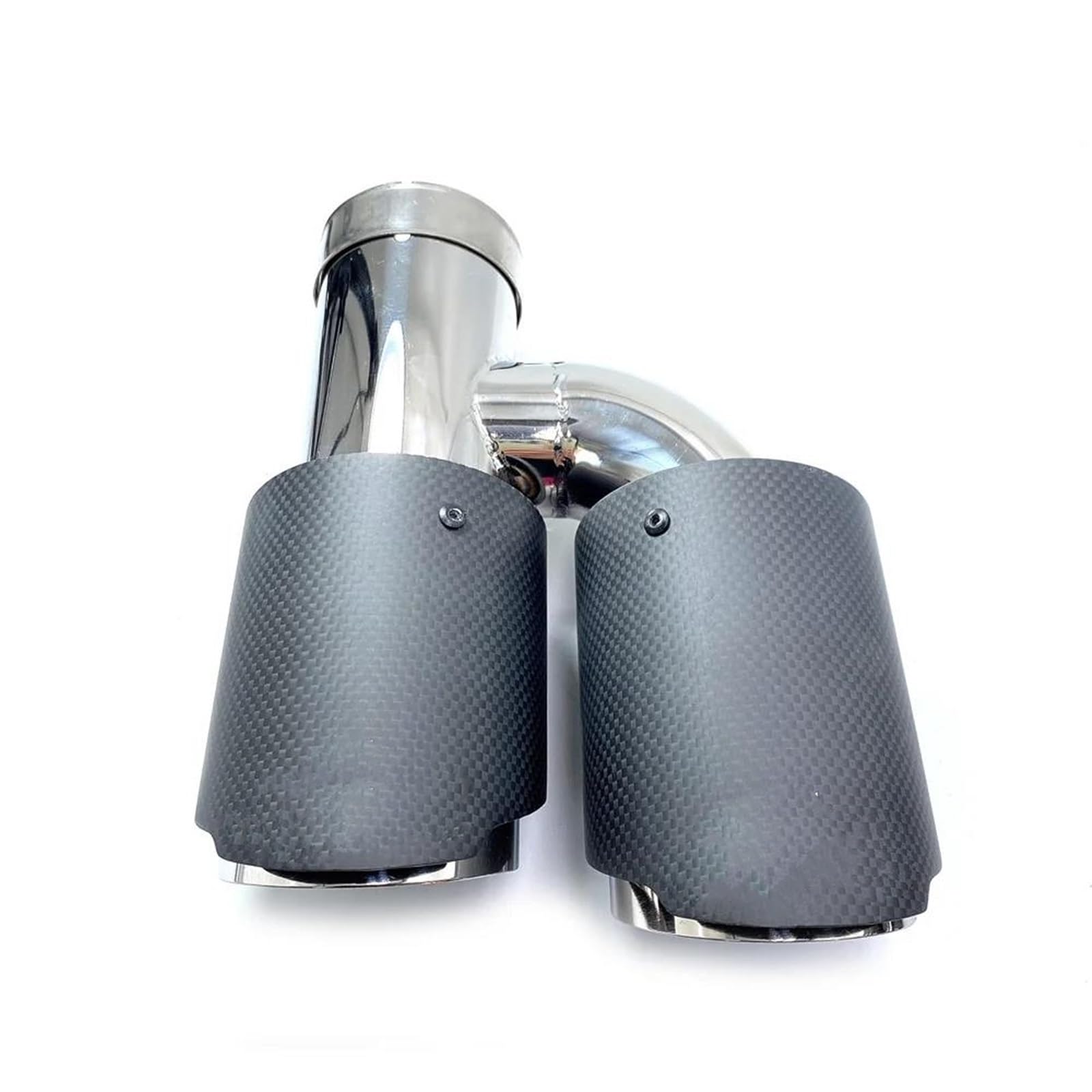 Endrohrblenden 1 Stück H-Typ Rechte Seite Doppelauspuffspitze Kohlefaser Doppelauspuffrohr Endrohr Auspuffschalldämpfer Spitze Für Universal Auspuff Endrohr(ID 51MM-OD 101MM) von DZSNBMSHD