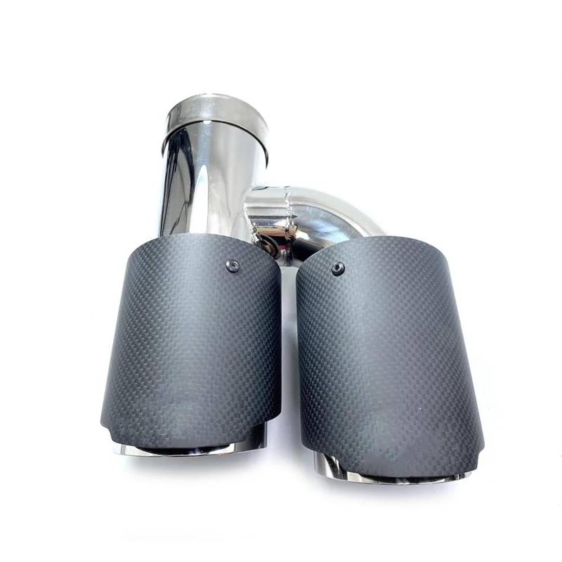 Endrohrblenden 1 Stück H-Typ Rechte Seite Doppelauspuffspitze Kohlefaser Doppelauspuffrohr Endrohr Auspuffschalldämpfer Spitze Für Universal Auspuff Endrohr(ID 51MM-OD 101MM) von DZSNBMSHD