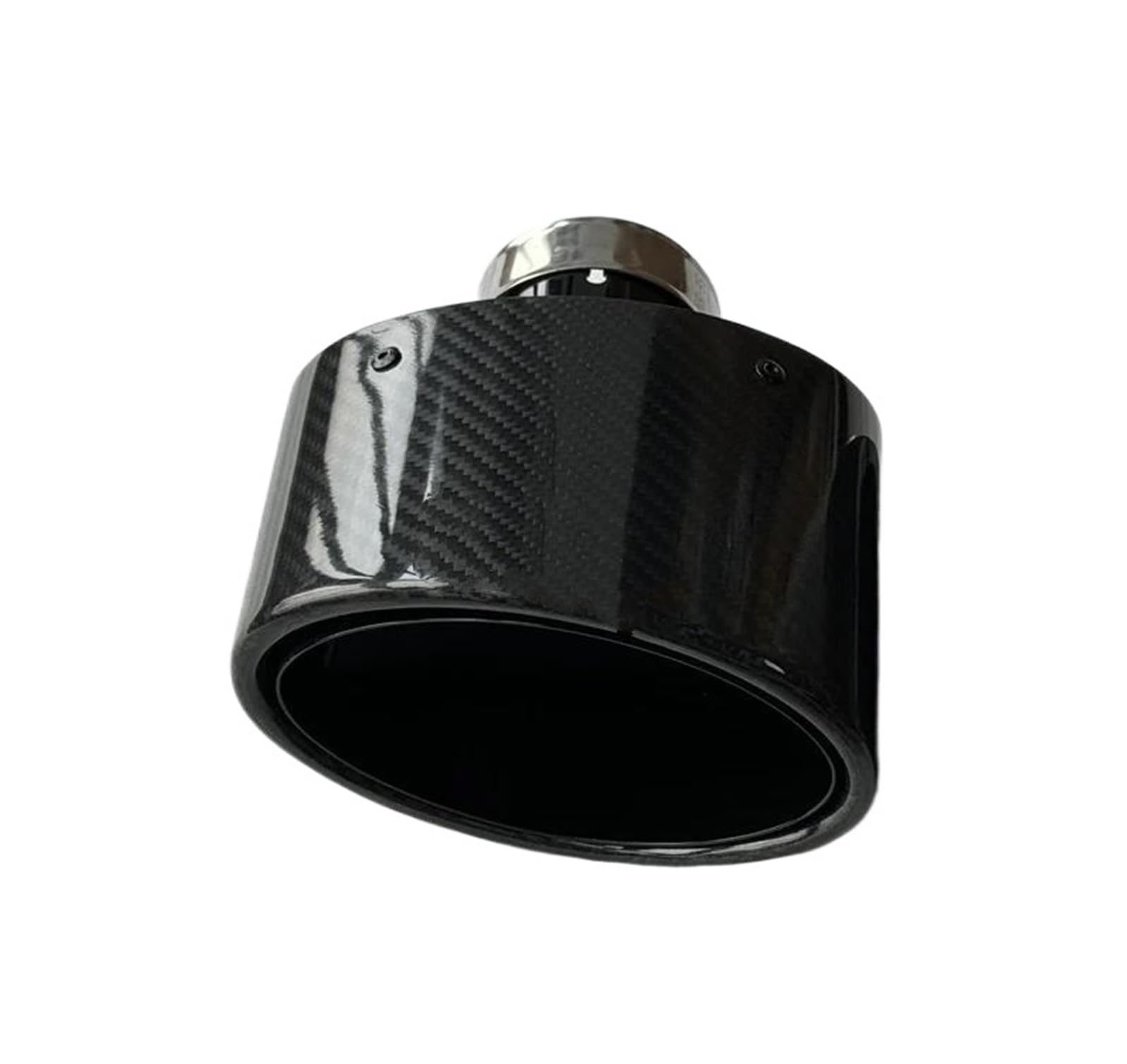 Endrohrblenden 1 Stück Ovale Glänzende Kohlefaser 150 Mm/6 Zoll Schwarzer Edelstahl Universelles Auto-Endrohr Auspuffrohrspitzen Schalldämpfer Auspuff Endrohr(ID 76MM-OD 150MM) von DZSNBMSHD