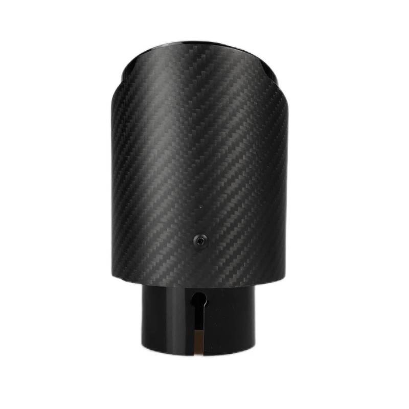 Endrohrblenden 1 Stück Universal Auto Carbon Fiber Endrohr Edelstahl Schalldämpfer Hell Schwarz Twill Matte Schalldämpfer Auspuffdüse Spitze Auspuff Endrohr(60mm-101mm) von DZSNBMSHD