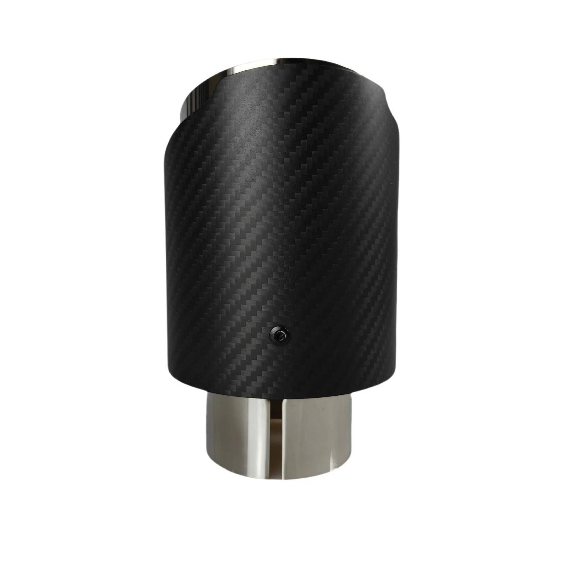 Endrohrblenden 1 Stück Universal Auto Carbon Fiber Endrohr Edelstahl Schalldämpfer Polieren Single Out Twill Matte Auspuffdüse Spitze Auspuff Endrohr(63.5mm-76mm) von DZSNBMSHD