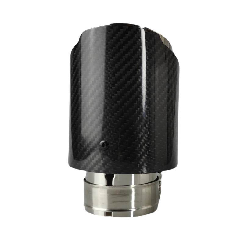 Endrohrblenden 1 Stück Universal Auto Carbon Fiber Endrohr Edelstahl Schalldämpfer Polieren Twill Glänzend Schalldämpfer Auspuffdüse Spitze Auspuff Endrohr(76.2mm-114mm) von DZSNBMSHD