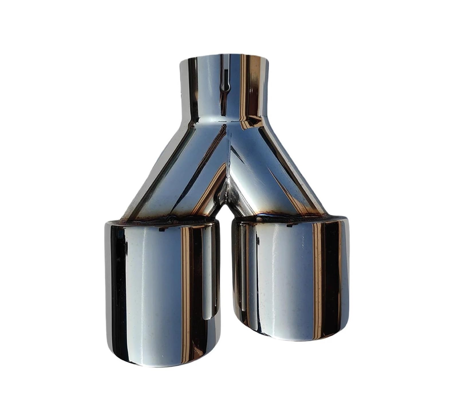 Endrohrblenden 1 Stück Universal Auto Edelstahl Endrohr Schalldämpfer Länge Y-förmig Double Out Twill Glossy Auspuff Schalldämpfer Spitze Auspuff Endrohr(51mm-76mm-Right) von DZSNBMSHD