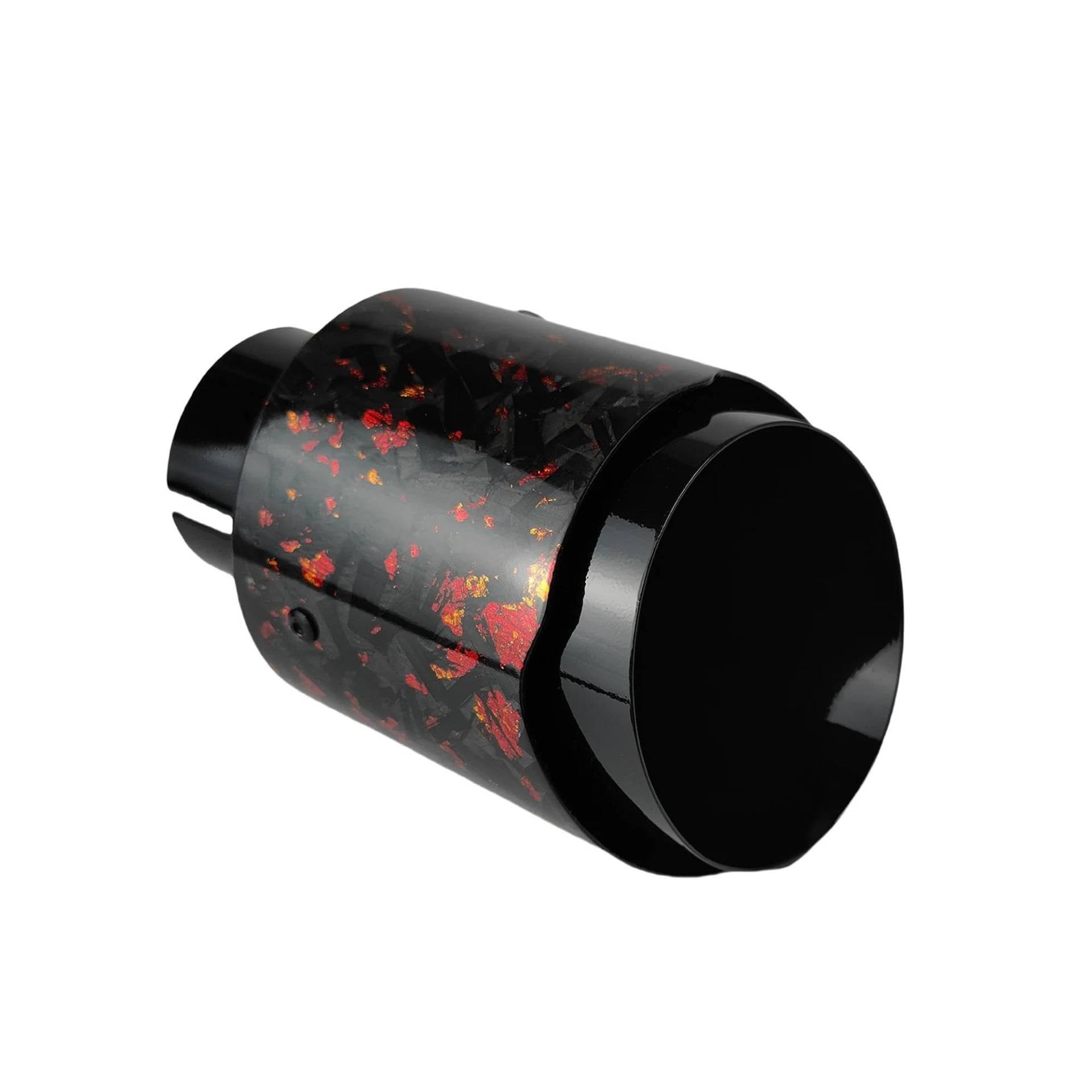 Endrohrblenden 1 Stück Universal Auto Geschmiedete Carbonfaser-Endrohrblende Edelstahl Schalldämpfer Glänzend Auspuffdüsenspitze Mehrfarbig Auspuff Endrohr(Red 76.2mm-89mm) von DZSNBMSHD