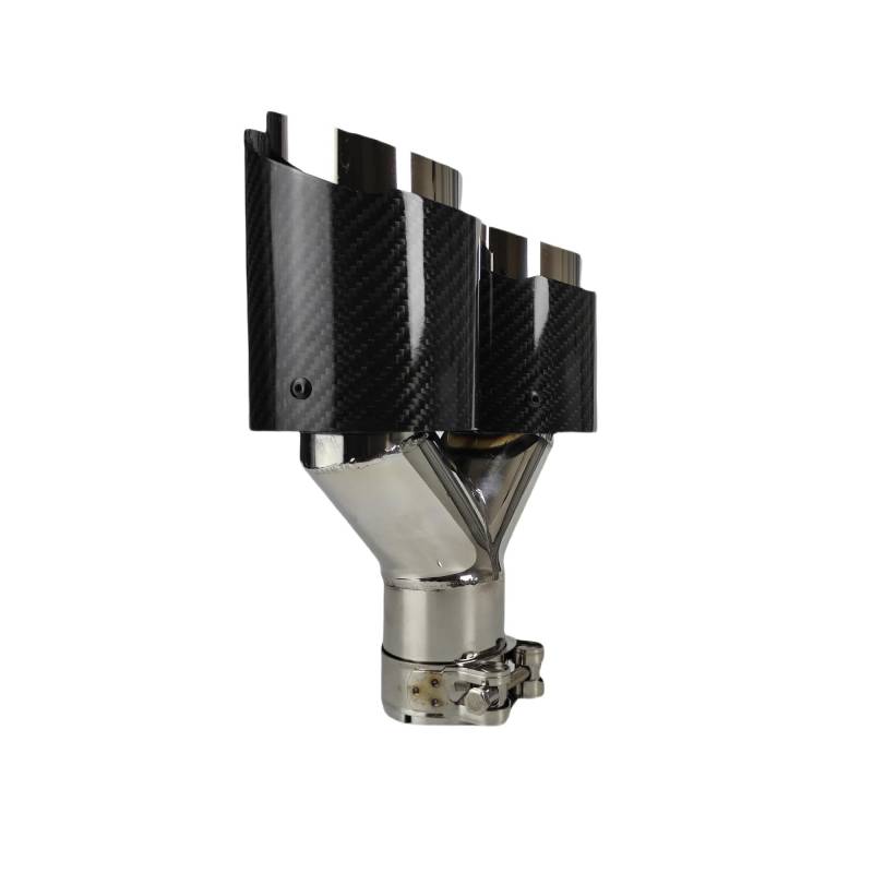 Endrohrblenden 1 Stück Universal Auto Glänzend Schalldämpfer Spitze Polieren Y Form Doppel Ausgang Auspuffrohr Schalldämpfer Düse Dekoration Auspuff Endrohr(63.5mm-76mm-Right) von DZSNBMSHD