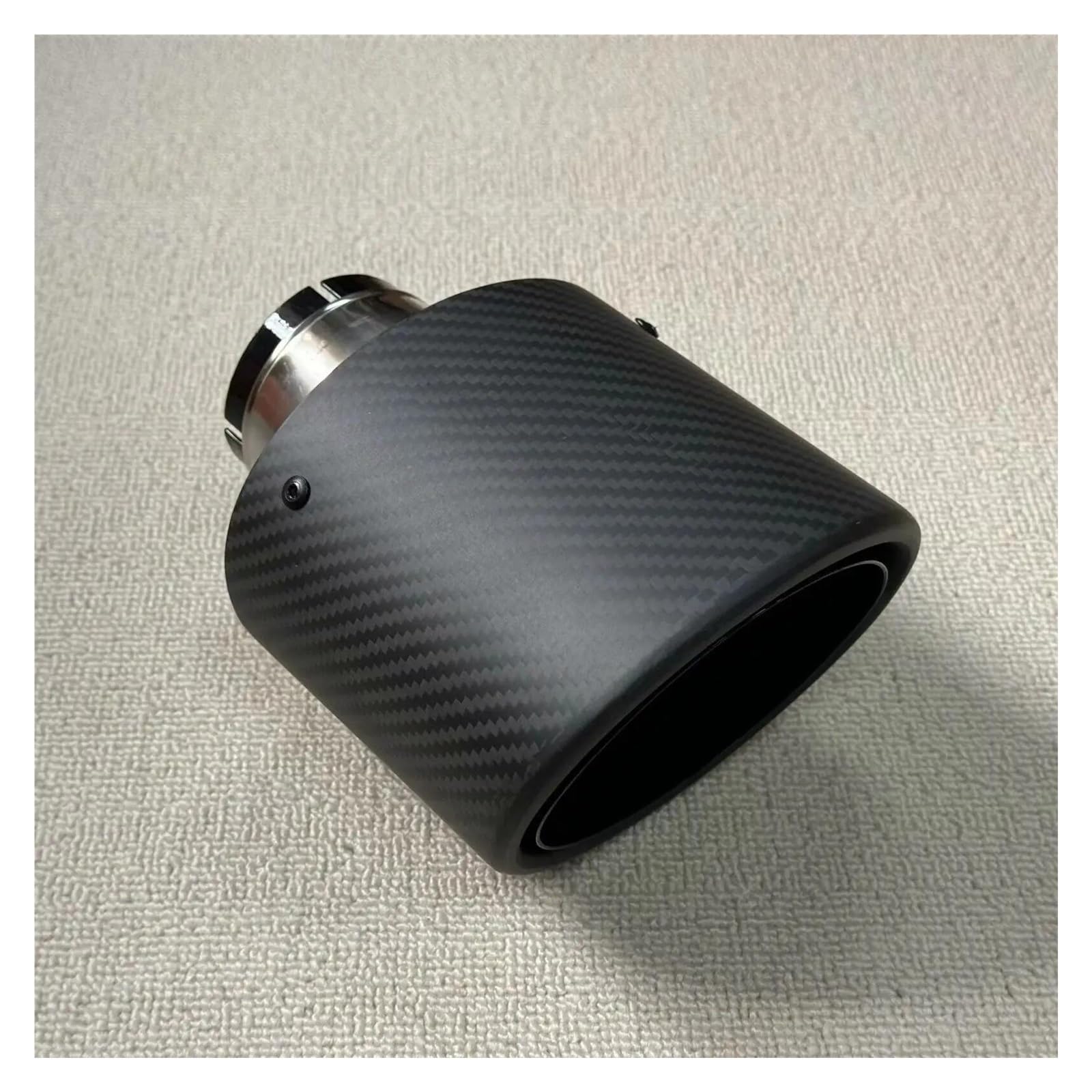 Endrohrblenden 1-teiliges Ovales Schräges Mattes Carbonfaser-Auspuffendrohr Schalldämpfersystem Universelles Schalldämpferrohr Endrohrblenden Auspuff Endrohr(57MM IN 115MM OUT) von DZSNBMSHD