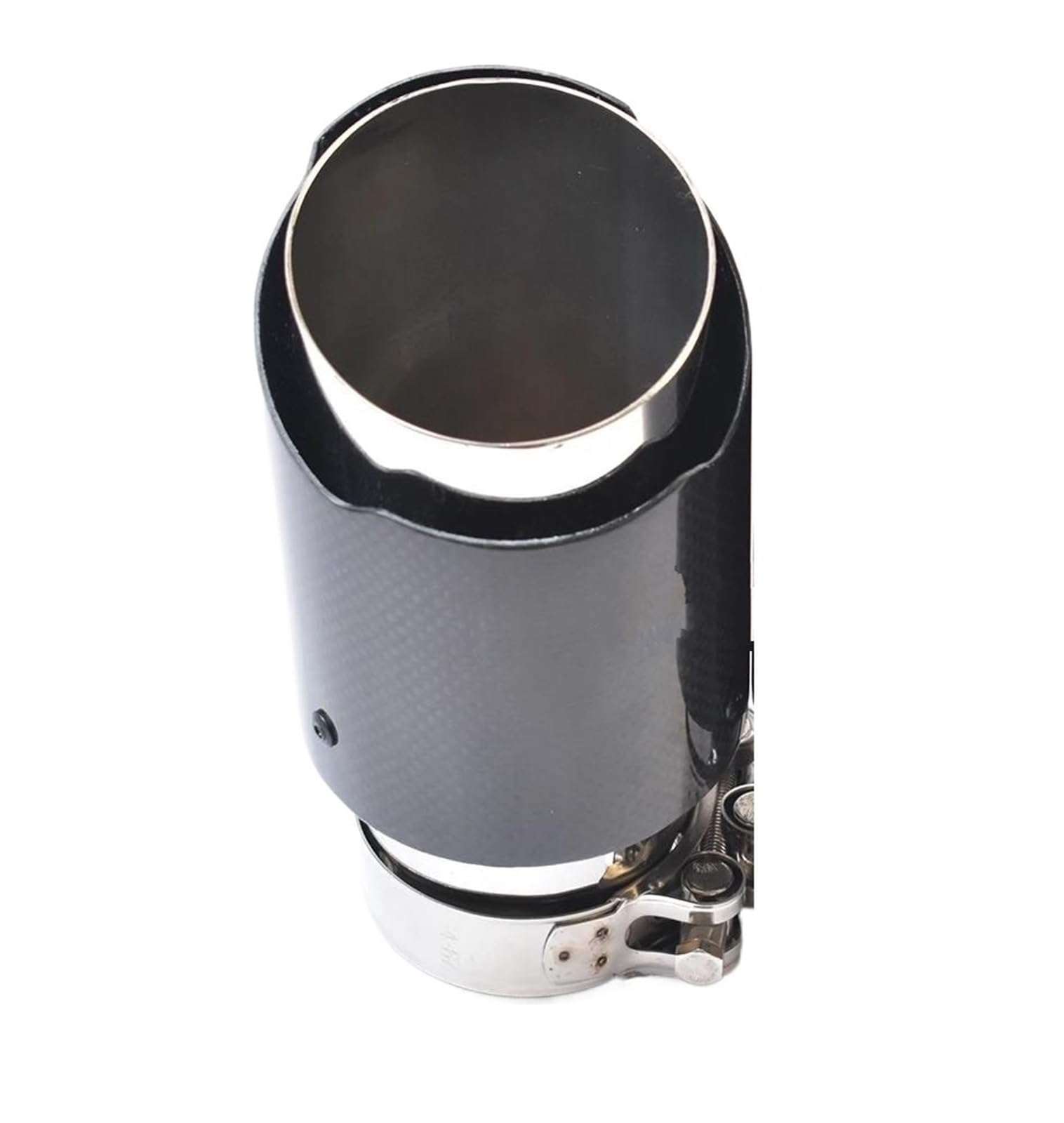 Endrohrblenden 1PC Auto Auspuff Endrohr Glänzend Carbon Faser Edelstahl Gerade Flansch Schalldämpfer Spitze Auspuff Endrohr(60-76mm) von DZSNBMSHD