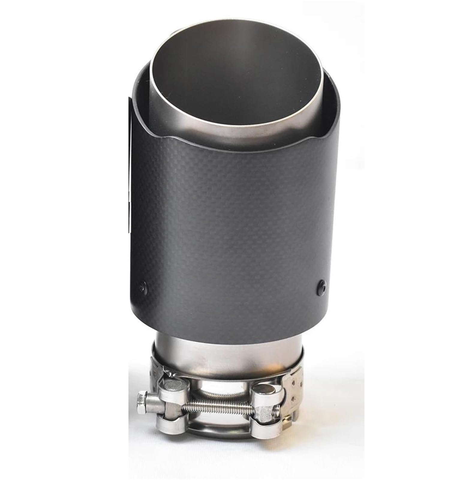 Endrohrblenden 1PC Auto Gerade Flansch Matt Carbon Sandstrahlen Auspuffrohr Edelstahl Schalldämpfer Spitze Auspuff Endrohr(63-76mm) von DZSNBMSHD