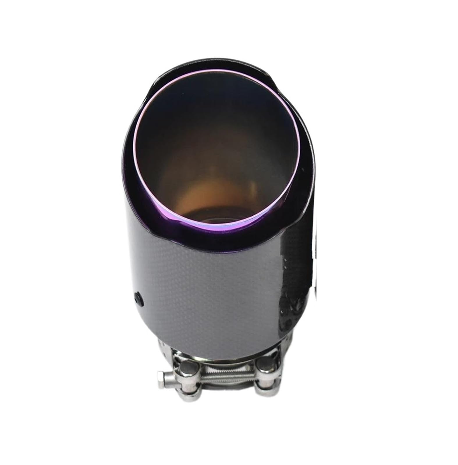 Endrohrblenden 1PC Auto Lila Auspuff Gerade Flansch Glänzend Carbon Schwanz Ende Spitze Goldene Edelstahl Schalldämpfer Rohr Auspuff Endrohr(Purple 57-89mm) von DZSNBMSHD