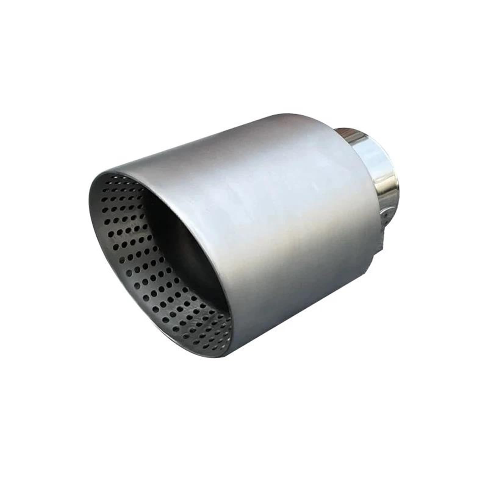 Endrohrblenden 1PC Automobil Universal Edelstahl Schalldämpfer Einzel Outlet Auspuff Düse Silber Schwanz Kehle Auspuff Endrohr(63mm IN-101mm OUT) von DZSNBMSHD