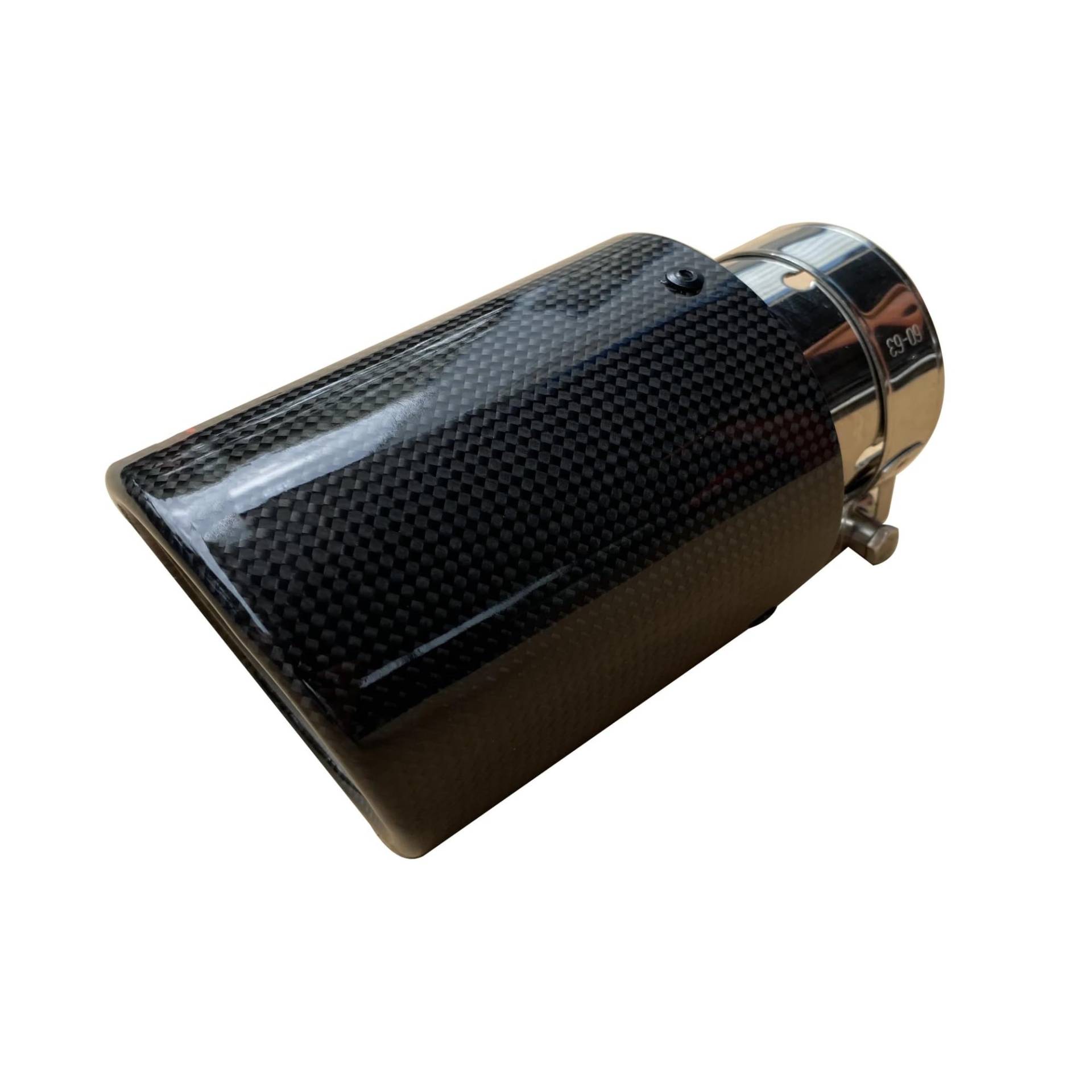 Endrohrblenden 1Pc Automobil Universal Auspuffrohr Schalldämpfer Carbon Fiber Schwanz Kehle Dekoration Auspuffrohr Schwanz Rohre Auspuff Endrohr(66mm IN-89mm OUT) von DZSNBMSHD