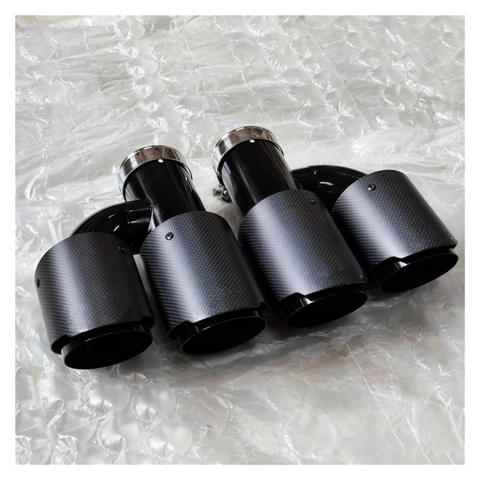 Endrohrblenden 2 Stück H-Typ Dual Car Universal-Auspuffspitzen Matt Schwarz Edelstahl Doppelausgang Auspuffrohre Schalldämpfer Endrohr Auspuff Endrohr(ID 70MM-OD 76MM) von DZSNBMSHD