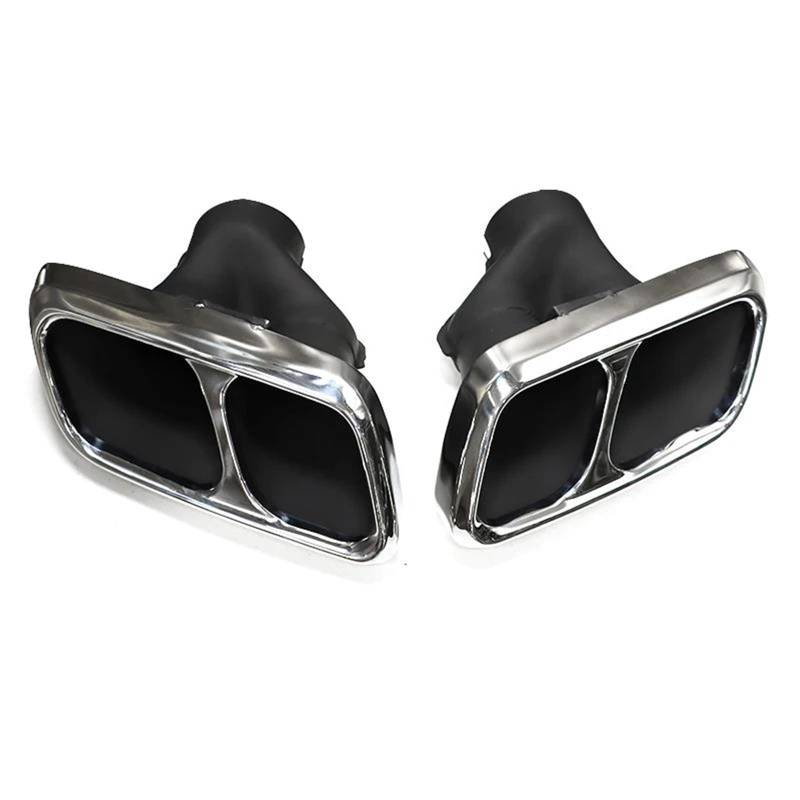 Endrohrblenden Auto-Auspuffblende 304 Edelstahl-Auspuffrohr Schalldämpferblende Für 2014–2017 Für Range Für Rover Bodykit Quadratische Auspuffanlage Auspuff Endrohr(Silber) von DZSNBMSHD