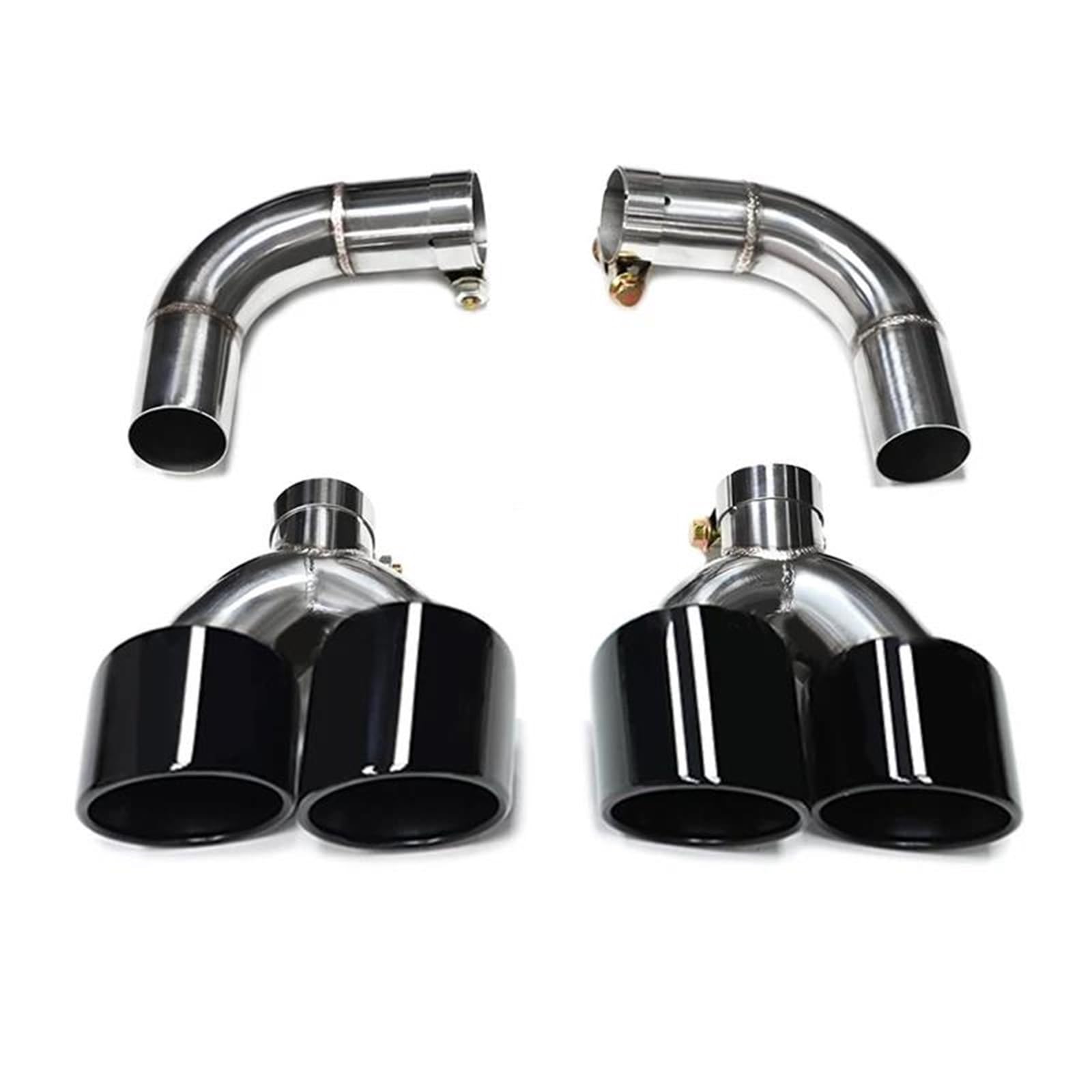 Endrohrblenden Auto-Auspuffblende Für Q5-Upgrade Für SQ5 2021 2022 2023 Quad-Carbonfaser-Schalldämpferspitze Endrohr Auspuffanlage Auspuff Endrohr(Schwarz) von DZSNBMSHD