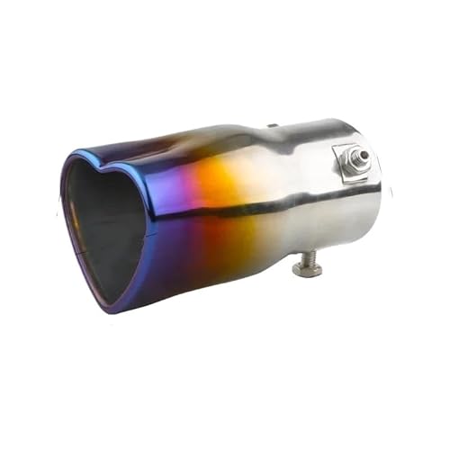Endrohrblenden Edelstahlfarbenes Endrohr Für Autos Herzförmiger Auspuffschalldämpfer Für Autos Auspuff Endrohr(Burnt Blue straight) von DZSNBMSHD