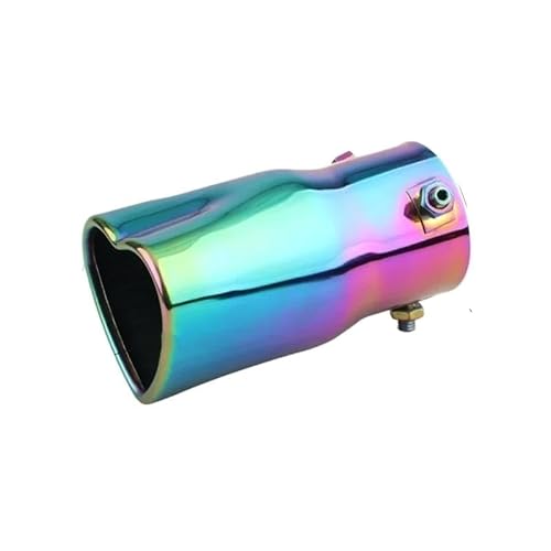 Endrohrblenden Edelstahlfarbenes Endrohr Für Autos Herzförmiger Auspuffschalldämpfer Für Autos Auspuff Endrohr(Colorful straight) von DZSNBMSHD