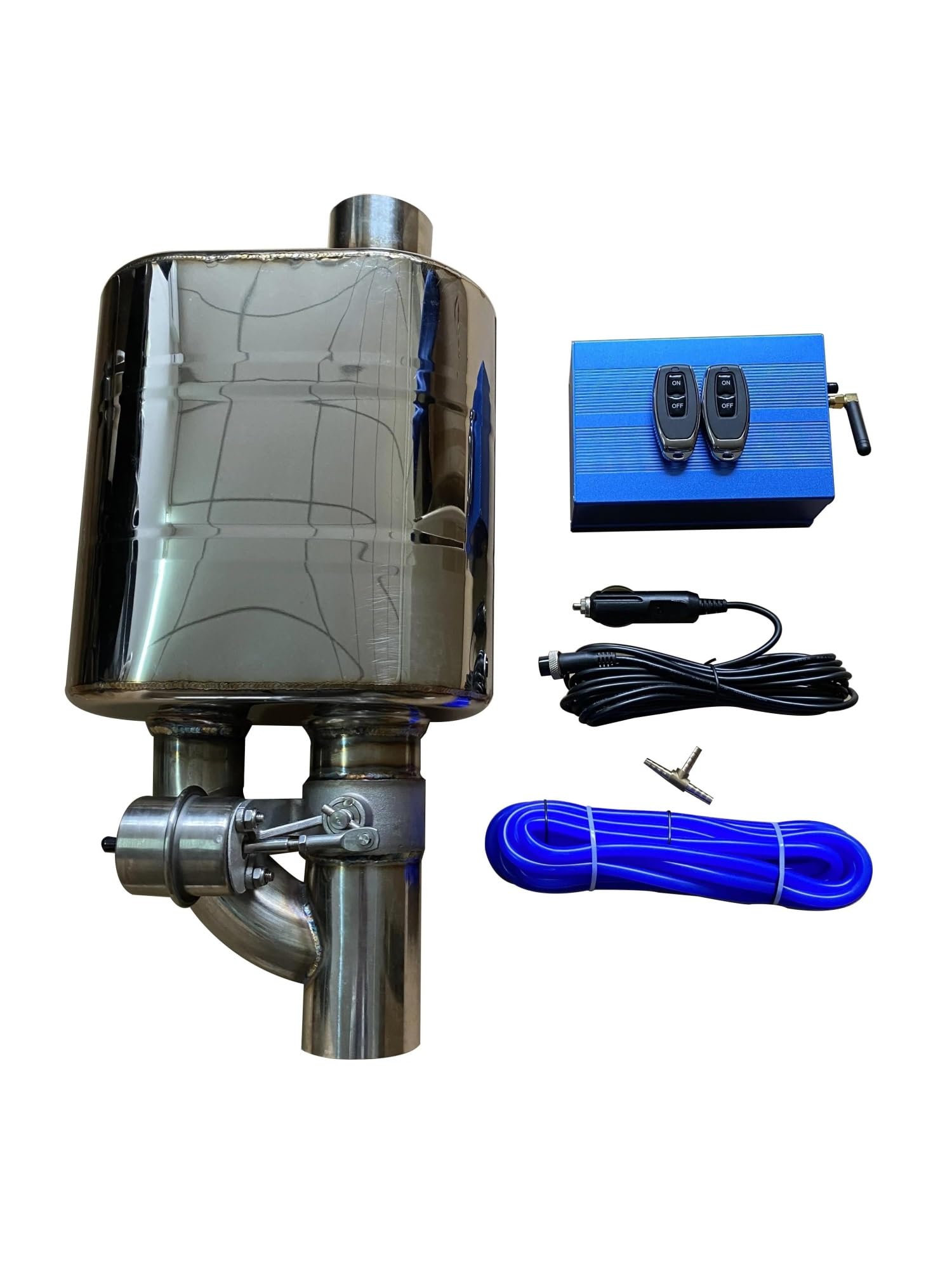 Endrohrblenden Fernbedienungs-Schallwellen-Steuerschalter Für Die Edelstahl-Ventiltrommel Eines Universellen Automobil-Auspuffschalldämpfers Auspuff Endrohr(Left 51mm B) von DZSNBMSHD