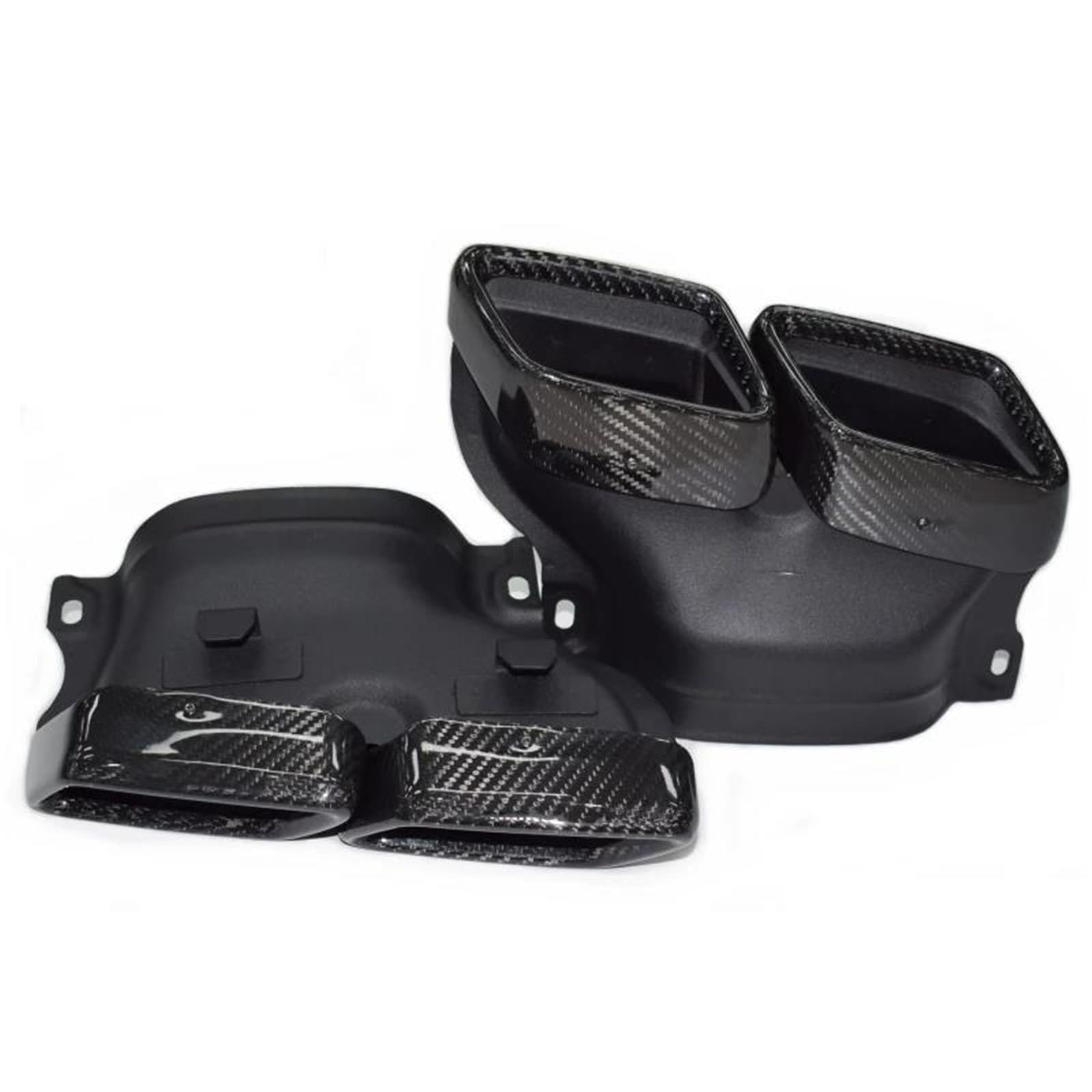 Endrohrblenden Für Benz Für AMG W205 C63S W205 S205 C205 A205 Carbon Fiber Rechteck Schalldämpfer Spitze Upgrade Auspuff Endrohr Auspuff Endrohr(Carbon 03) von DZSNBMSHD
