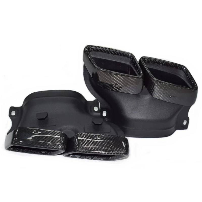 Endrohrblenden Für Benz Für AMG W205 C63S W205 S205 C205 A205 Carbon Fiber Rechteck Schalldämpfer Spitze Upgrade Auspuff Endrohr Auspuff Endrohr(Carbon 03) von DZSNBMSHD