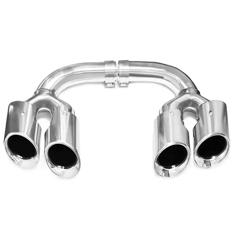 Endrohrblenden Für Cayenne Für 9Y0 2018-2024 Upgrade Quad Sport Endrohr Auspuff Auspuff Endrohr(Petrol-Silve) von DZSNBMSHD