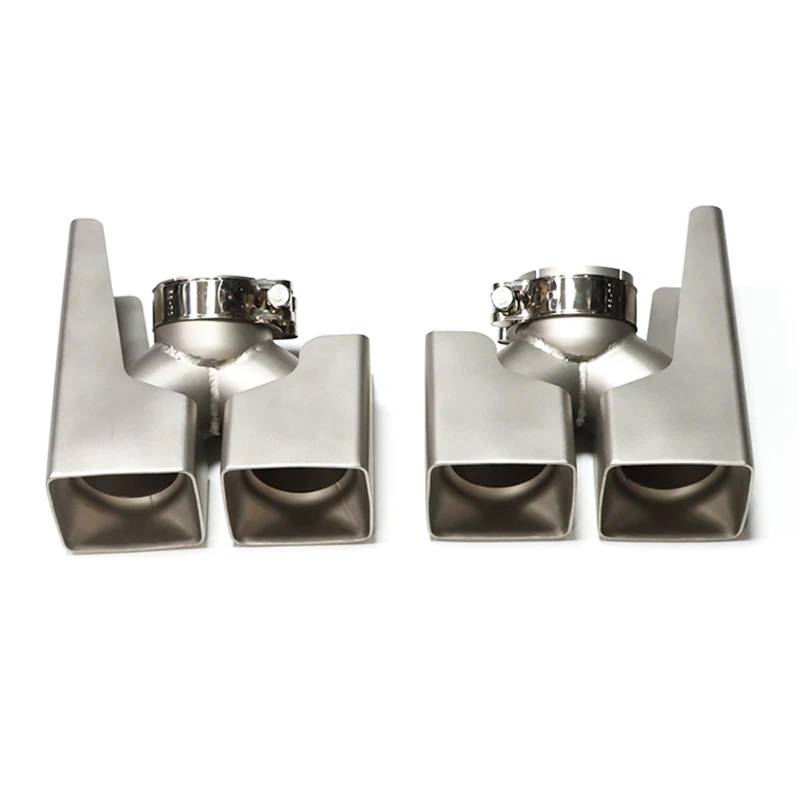 Endrohrblenden Für Land Für Rover Für Defender 90 110 130 Auspuff-Upgrade-Umbau Vier Outlet Sport Edelstahl Square Port Endrohr Schalldämpfer Auspuff Endrohr(3.0T Silver B) von DZSNBMSHD