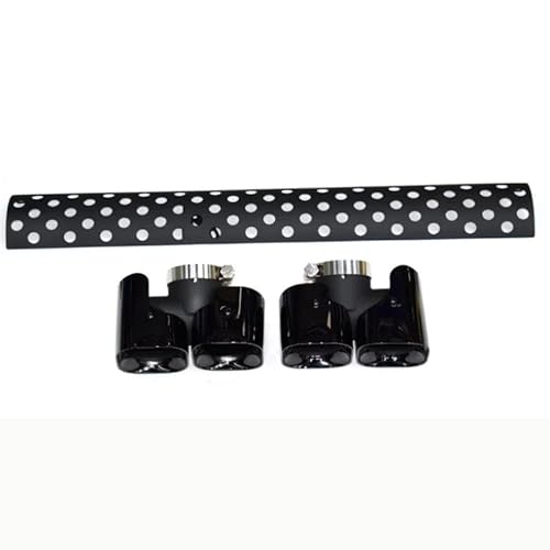 Endrohrblenden Für Land Für Rover Für Defender 90 110 2020-2022 Heckauspuff-Endrohr-Upgrade Runde Vier-Auslass-Rechteck-Schalldämpferspitze Auspuff Endrohr(Black 1set 2.0T) von DZSNBMSHD